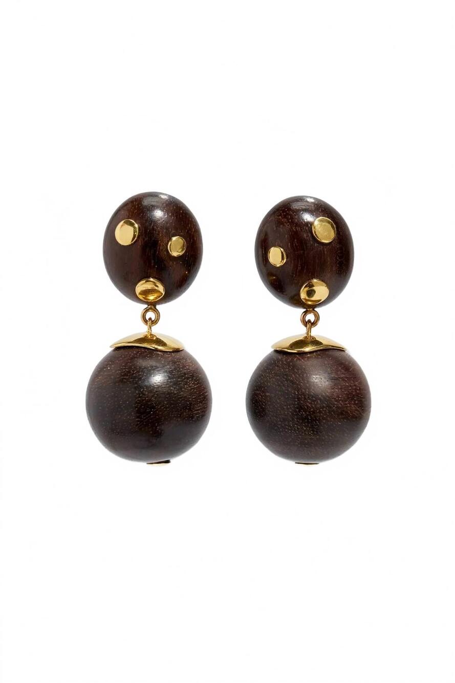 NEW LIZZIE FORTUNATO nopales wooden drop earrings in acacia
